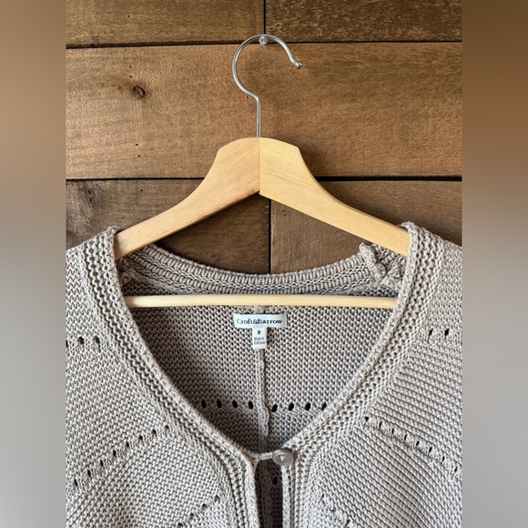 Croft & Barrow Beige Short Sleeve Knit Cardigan Minimalist Button Sweater - Picture 10 of 15